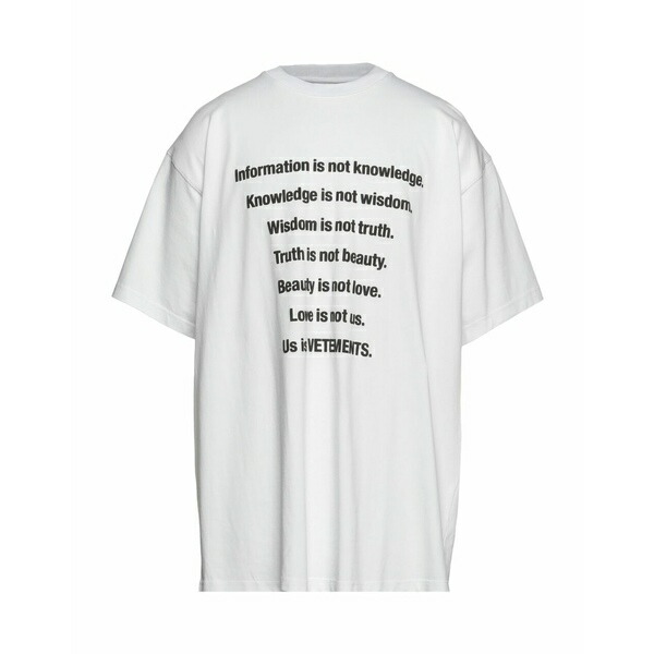 超歓迎された ヴェトモン VETEMENTS メンズ Tシャツ トップス T-shirts White