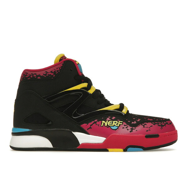 Reebok リーボック メンズ スニーカー 【Reebok Pump Omni Zone II NERF Light Jammer Black】 サイズ US_10(28.0cm) Black/Brilliant Pink/Bright Yellow｜asty