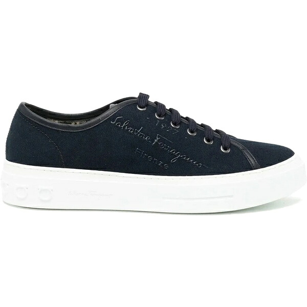 Ferragamo フェラガモ メンズ スニーカー  【Ferragamo Borg Logo-Print Sneakers Blue】  大いさ US_7(25.0糎) Blue スニーカー-メンズ靴-靴