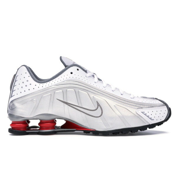 Nike ナイキ メンズ スニーカー 【Nike Shox R4 Metallic Silver Comet Red (2018)】 サイズ US_7.5(25.5cm) White/Metallic Silver-Comet Red-Black|asty