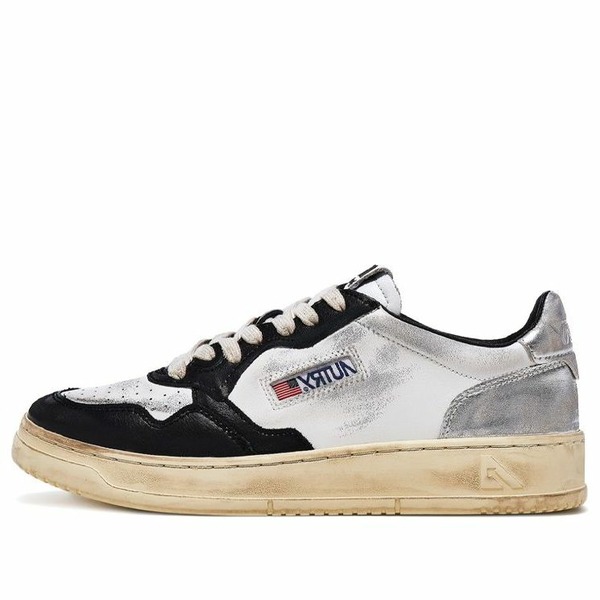 AUTRY オートリー メンズ スニーカー  【Autry Medalist Super Vintage Leather Low Sneakers White Black Silver AVLM-SV11】  サイズ US_9(27.0cm)