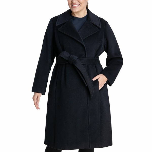 最大95％オフ！ 最旬トレンドパンツ アンクライン レディース ベルト アクセサリー Women's Plus Size Belted Wrap Coat Created for Macy's Black libreriababel.com.ar libreriababel.com.ar