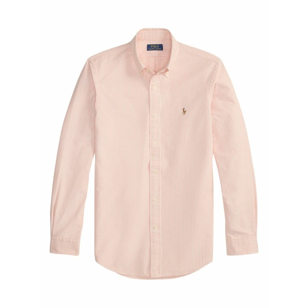 ラルフローレン メンズ シャツ トップス Logo-embroidered striped oxford shirt Orange｜asty