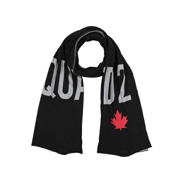 【貨物輸送無料】 ディースクエアード メンズ えり巻き・袈裟・えり巻き 付属物 Scarves Black