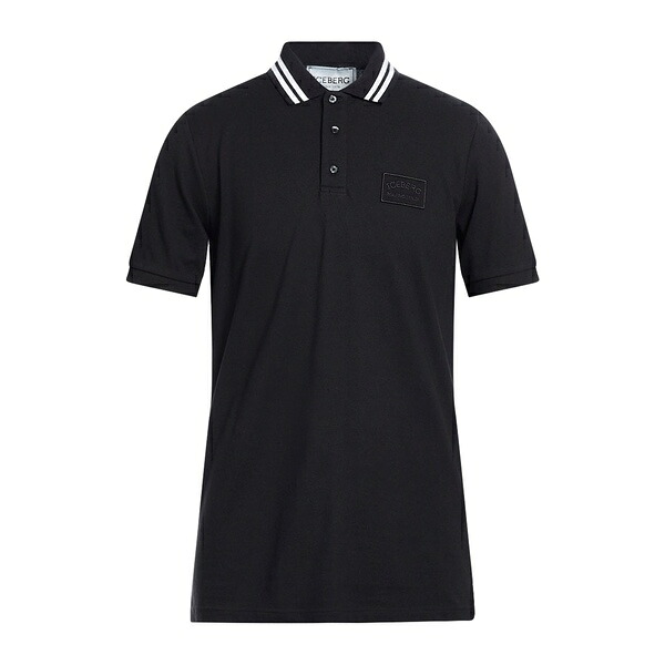 【送料無料】 アイスバーグ メンズ Tシャツ トップス Polo shirts Black｜asty 27,170円
