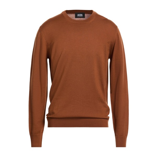 【貨物輸送無料】 アルファス テューディオ メンズ 編み物\u0026プルオーバー アウター Sweaters Brown
