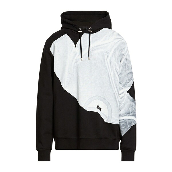 【貨物輸送無料】 バルマン メンズ パーカー・スウェットシャツ アウター Sweatshirts Black パーカー-トップス