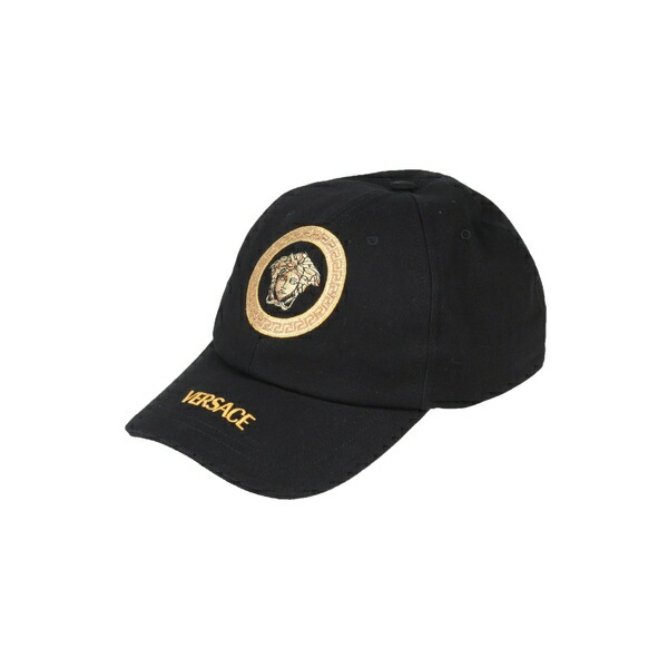 【貨物輸送無料】 ヴェルサーチ メンズ 鳥打ち帽 付属物 Hats Black