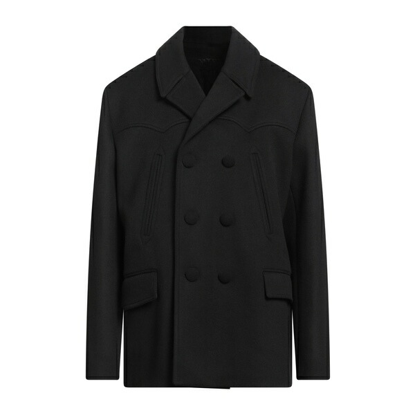 【貨物輸送無料】 バルマン メンズ 上衣＆上衣 アウター Coats Black コート・ジャケット-メンズファッション