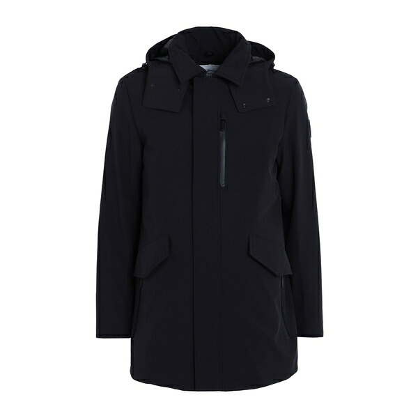 【貨物輸送無料】 絨毛 一財産 メンズ 上衣＆上衣 アウター Coats Black コート・ジャケット-メンズファッション