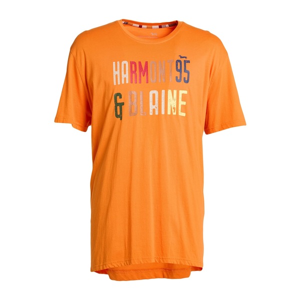 【送料無料】 ハーモント & ブレイン メンズ Tシャツ トップス T-shirts Orange|asty