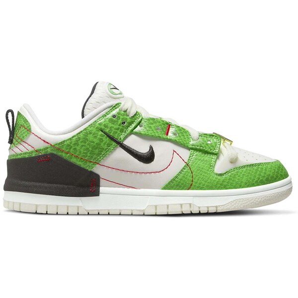 Nike ナイキ レディース スニーカー  【Nike Dunk Low Disrupt 2 Just Do It Snakeskin Green (Women\u0027s)】  大きさ US_6.5(23.5糎) White/Green-Red-Black