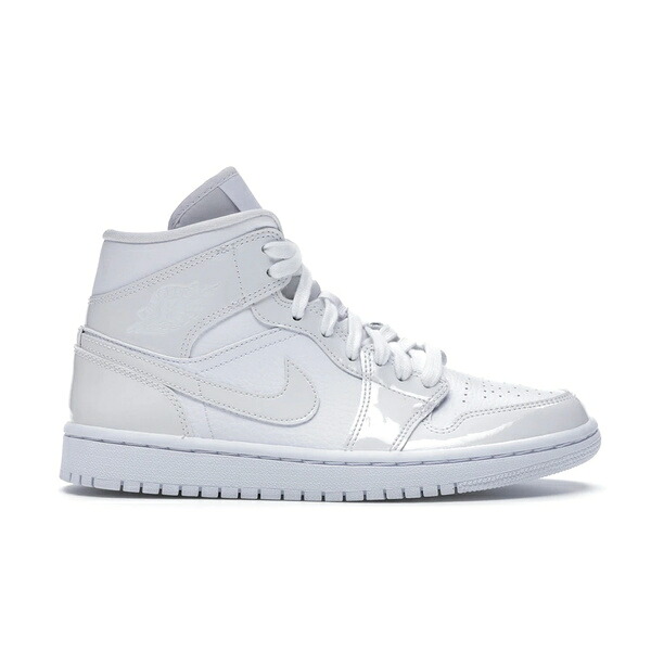 Jordan ジョーダン レディース スニーカー 【Jordan 1 Mid Triple White Patent Swoosh (Women's)】 サイズ US_8(25.0cm) White/White-White｜asty