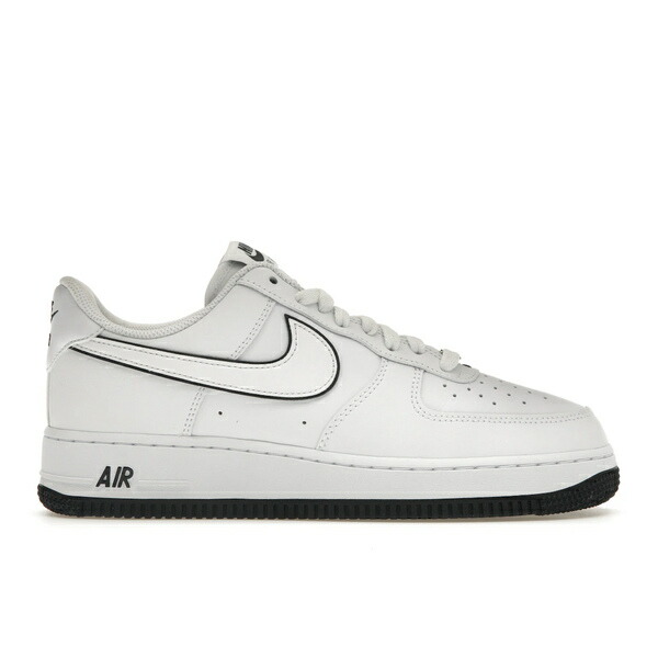 Nike ナイキ メンズ スニーカー  【Nike Air Force 1 \u002707 Low White Black Outline Swoosh】  大きさ US_8.5(26.5珊) White/White/Black