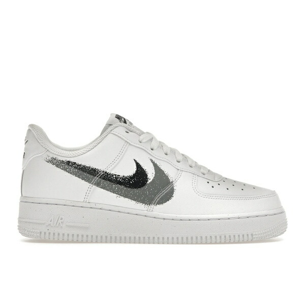 Nike ナイキ メンズ スニーカー  【Nike Air Force 1 Low \u002707 Spray Paint Swoosh White Black Grey】  大いさ US_5(23.0糎) White/Black-Cool Grey