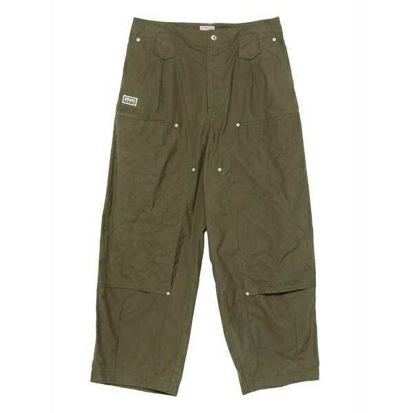 ケンゾー メンズ カジュアルパンツ ボトムス Quilted-panel trousers Green｜asty