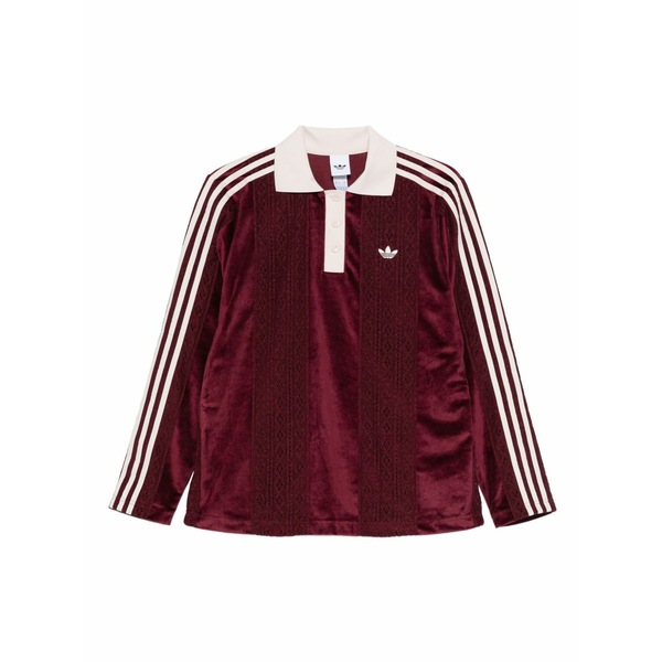 アディダス レディース スポーツシャツ トップス Winterised soccer polo top Red