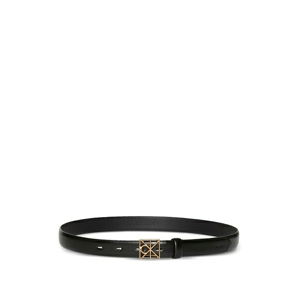 カルバンクライン レディース ベルト アクセサリー Logo square-buckle belt Black｜asty