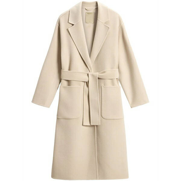 羊毛 分限者 レディース 厚地の外套 アウター Belted wool coat  Neutrals