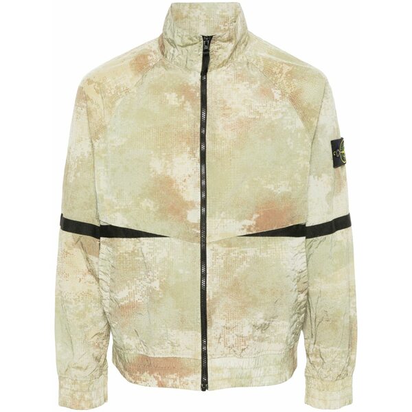 ストーンアイランド メンズ 上衣＆上衣 アウター Compass-badge abstract-print jacket Neutrals コート・ジャケット-メンズファッション