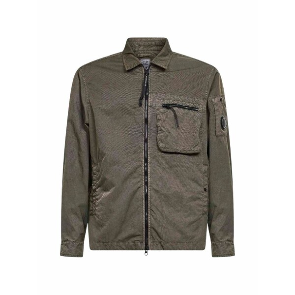 シーピーカンパニー メンズ ジャケット&ブルゾン アウター Panama-r ziped chest-pocket jacket Green|asty