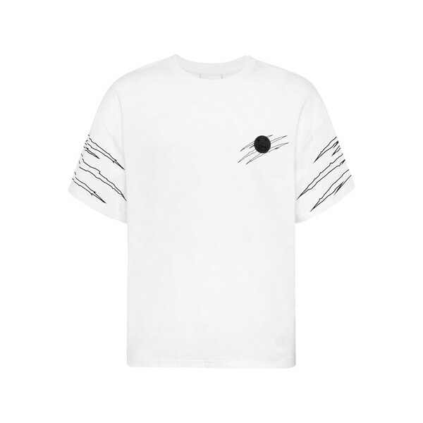 プレインスポーツ メンズ Tシャツ トップス Scratch-detail crew-neck t-shirt White｜asty