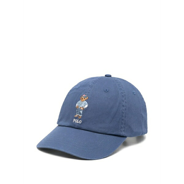 ラルフローレン レディース 帽子 アクセサリー Bear-embroidered cap hat Blue｜asty