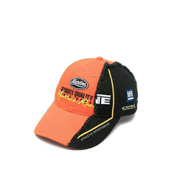 マーティン・ローズ メンズ 帽子 アクセサリー Two-tone frayed-edge cap Orange