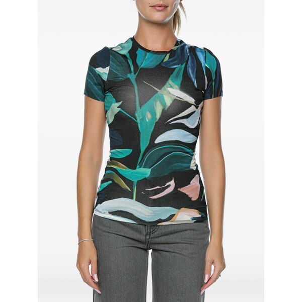 テッドベーカー レディース プルオーバー トップス Haiiley floral-print t-shirt Black