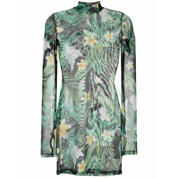 フィリップ飾り気の無い レディース 衣裳 トップス Graphic-print long-sleeve mini dress Green