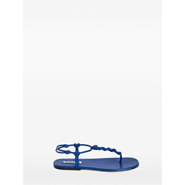 ジル・サンダー レディース サンダル シューズ Knotted-strap flat sandals Blue
