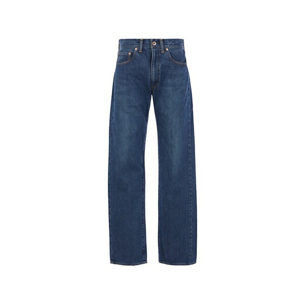 棲み家 狐狸 メンズ ジーンズズボン下 ボトムス X kuro voyage logo patch five-pocket jeans Blue