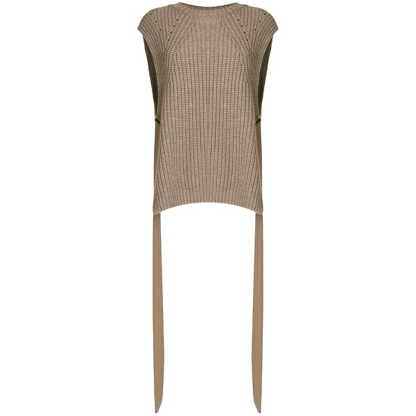 ゴエンジェイ レディース 編み物\u0026プルオーバー アウター Side-taps knitted top Brown