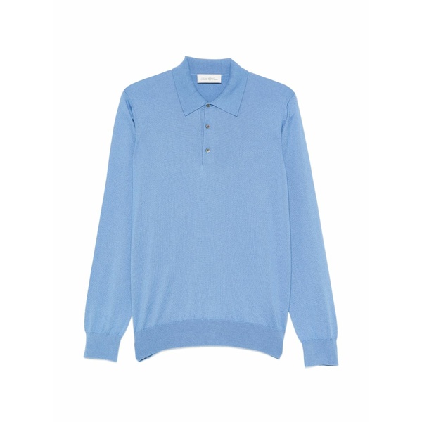 デラ・チアーナ メンズ ポロシャツ トップス Long-sleeve polo shirt Blue｜asty