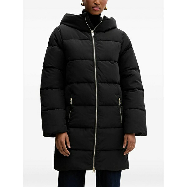 シルビアンヒーチ レディース 厚地の外套 アウター Hooded zip coat Black