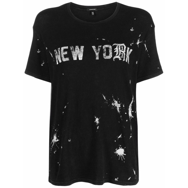 アールサーティーン レディース ティーシャツ トップス Paint-splatter t-shirt Black