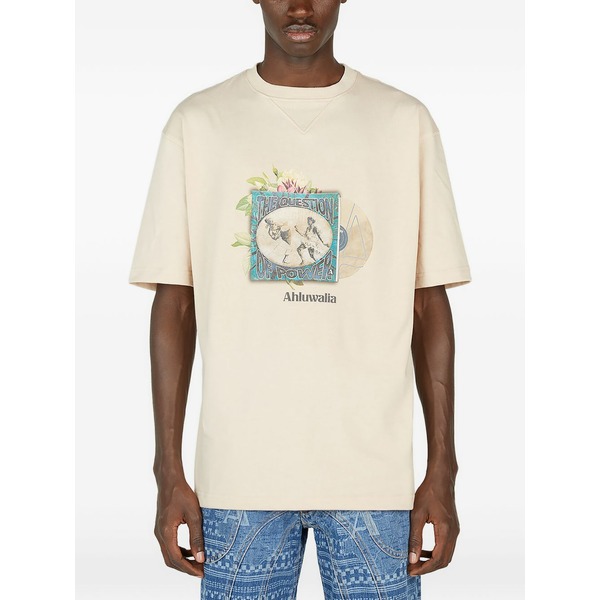 アルワリア メンズ ティーシャツ トップス Power graphic-print t-shirt Neutrals
