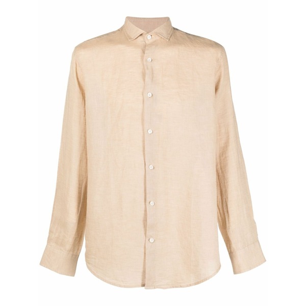 フレスコボールカリオカ メンズ プルオーバー トップス Long-sleeve linen shirt Neutrals