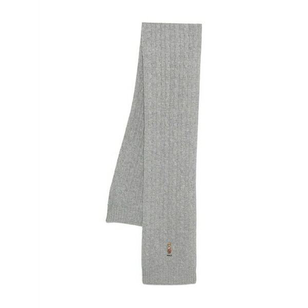 ラルフローレン メンズ マフラー・ストール・スカーフ アクセサリー Polo bear cable-knit scarf Grey｜asty