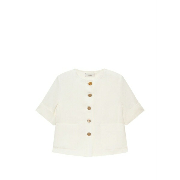 マリパルミ レディース 上衣＆上衣 アウター Short-sleeved boxy jacket White