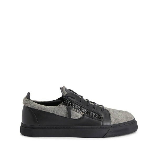 ジュゼッペザノッティ メンズ スニーカー シューズ Frankie double-zip low-top sneakers Grey