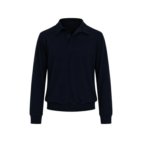レスティエン メンズ パーカー・スウェットシャツ アウター Piqu￡ long-sleeved polo shirt Blue