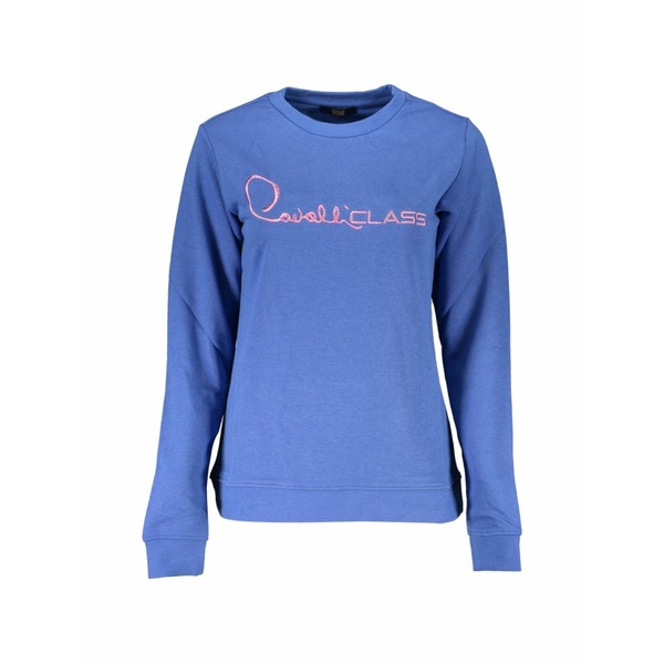 カヴァリ 社会階級/ロベルト・カバリ レディース 編み物\u0026プルオーバー アウター Logo-embroidered sweatshirt  Blue