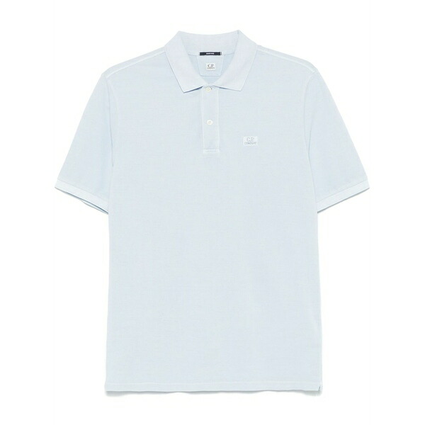 シーピーカンパニー メンズ スポーツシャツ トップス Logo-embroidered polo shirt Blue