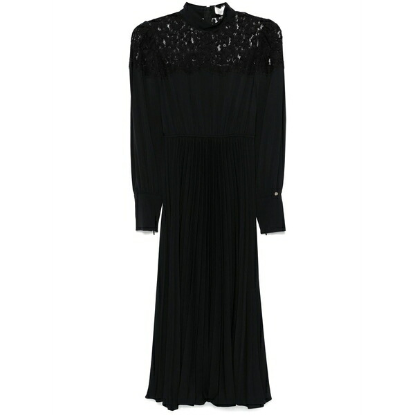 ニッサ レディース 衣裳 トップス Floral-lace detail MIDI dress Black