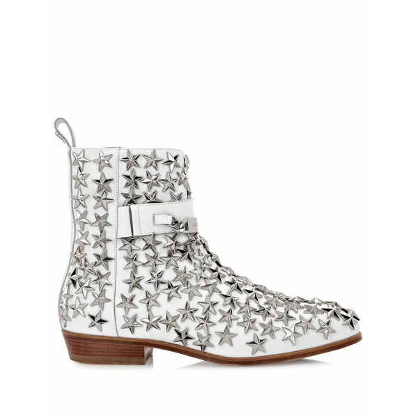 フィリップ飾り気の無い メンズ ブーツ シューズ Stars leather boots White
