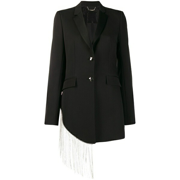 フィリップ飾り気の無い レディース 上衣＆上衣 アウター Crystal fringe blazer Black
