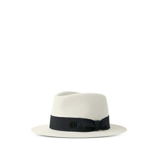 メゾンミッシェル  レディース かぶり笠 添え物 Logo-plaque hat Grey