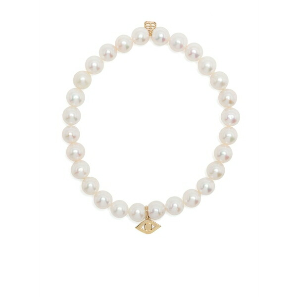 シドニーエバン メンズ ブレスレット・バングル・アンクレット 付属物 14kt yellow gold evil eye pearl bracelet White