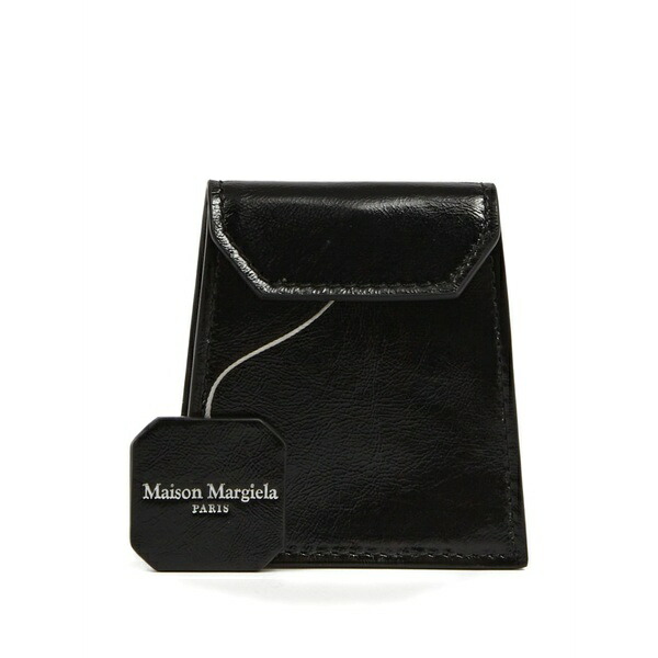マルタンマルジェラ メンズ 財布 アクセサリー Logo-stamp leather wallet Black｜asty 53,880円